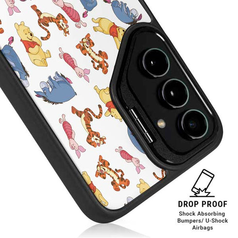 Disney Winnie the Pooh Character Pattern Galaxy S24 FE Kickstand Case